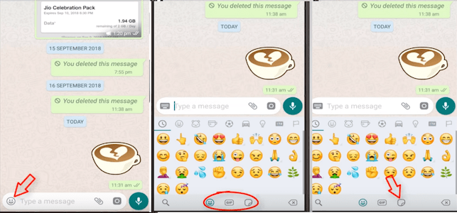 WhatsApp stickers Step 1