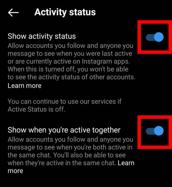 hide activity status