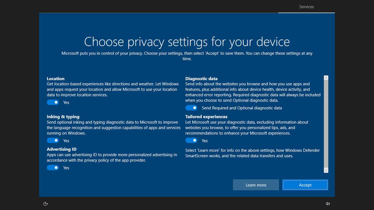 choose privacy setting