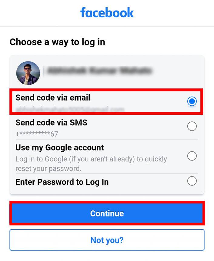 send code via email