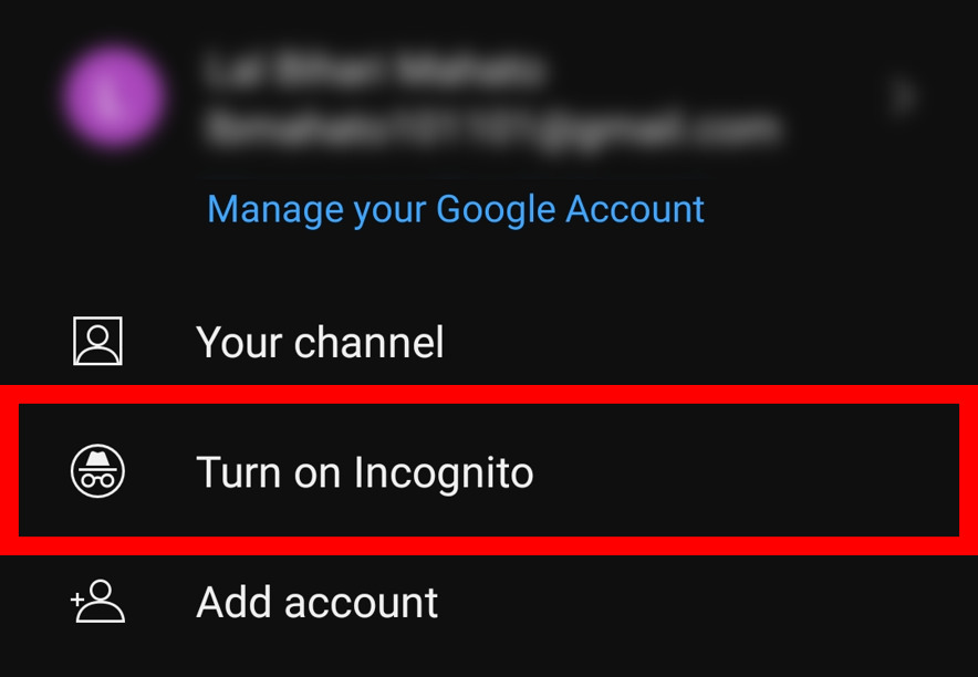 Turn on incognito mode
