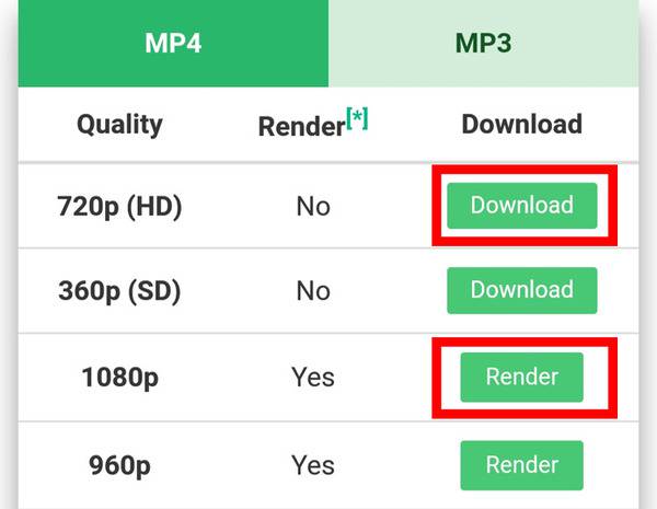 download video, render video
