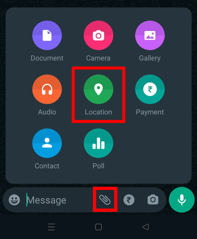 chat box, paperclip icon, location, whatsapp, chat