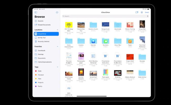 iPad OS 14 left side navigation Apple WWDC 2020 update.