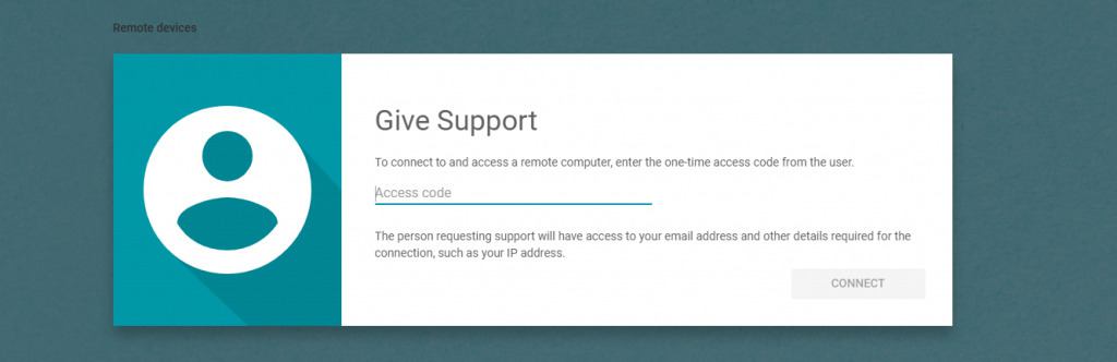 Give support-Remote access