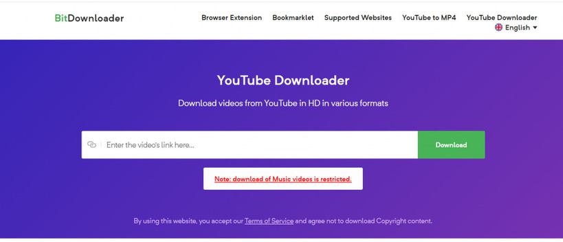 Bitdownloader online YouTube video downloader