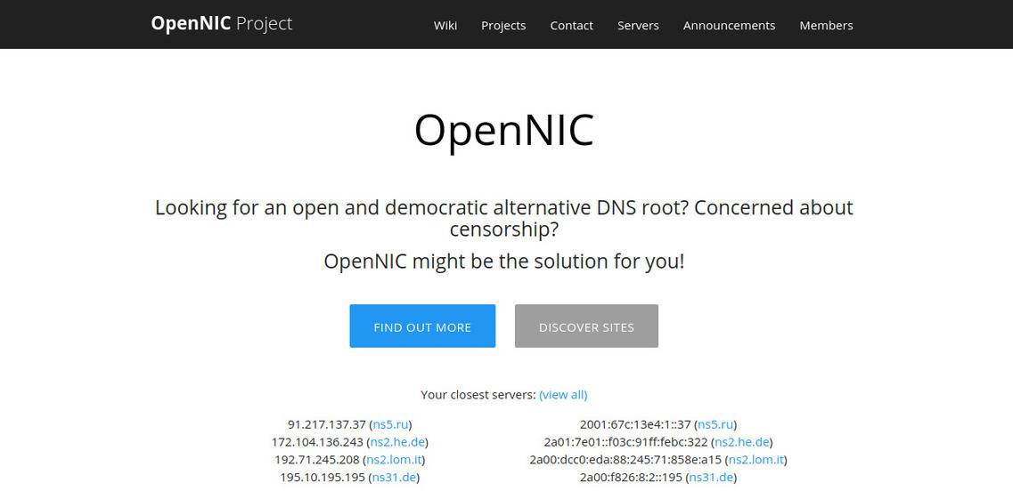 Opennic dns как использовать