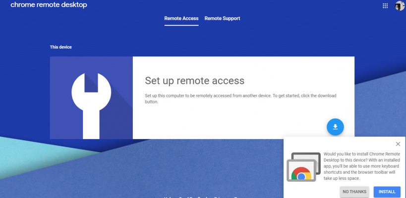 chrome remote desktop extension