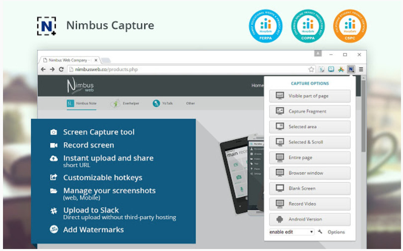 Nimbus screenshot Chrome Extensions to capture screenshot