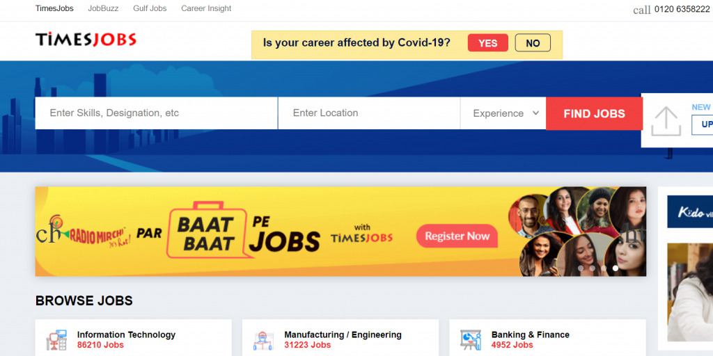 Timesjobs online job search site