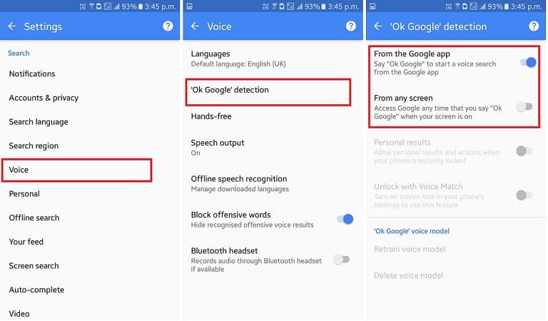 Ok Google detection Ok Google detection