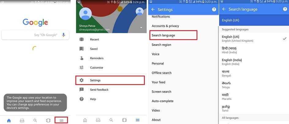 Google Assistant language settings Google Assistant language settings