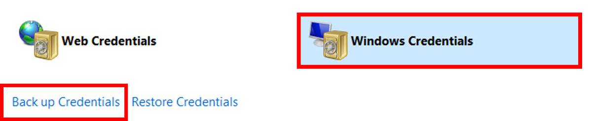 creating credential backup